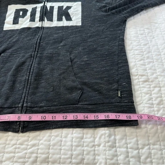 PINK Victoria's Secret Charcoal Hoodie with Logo - Picture 6 of 13